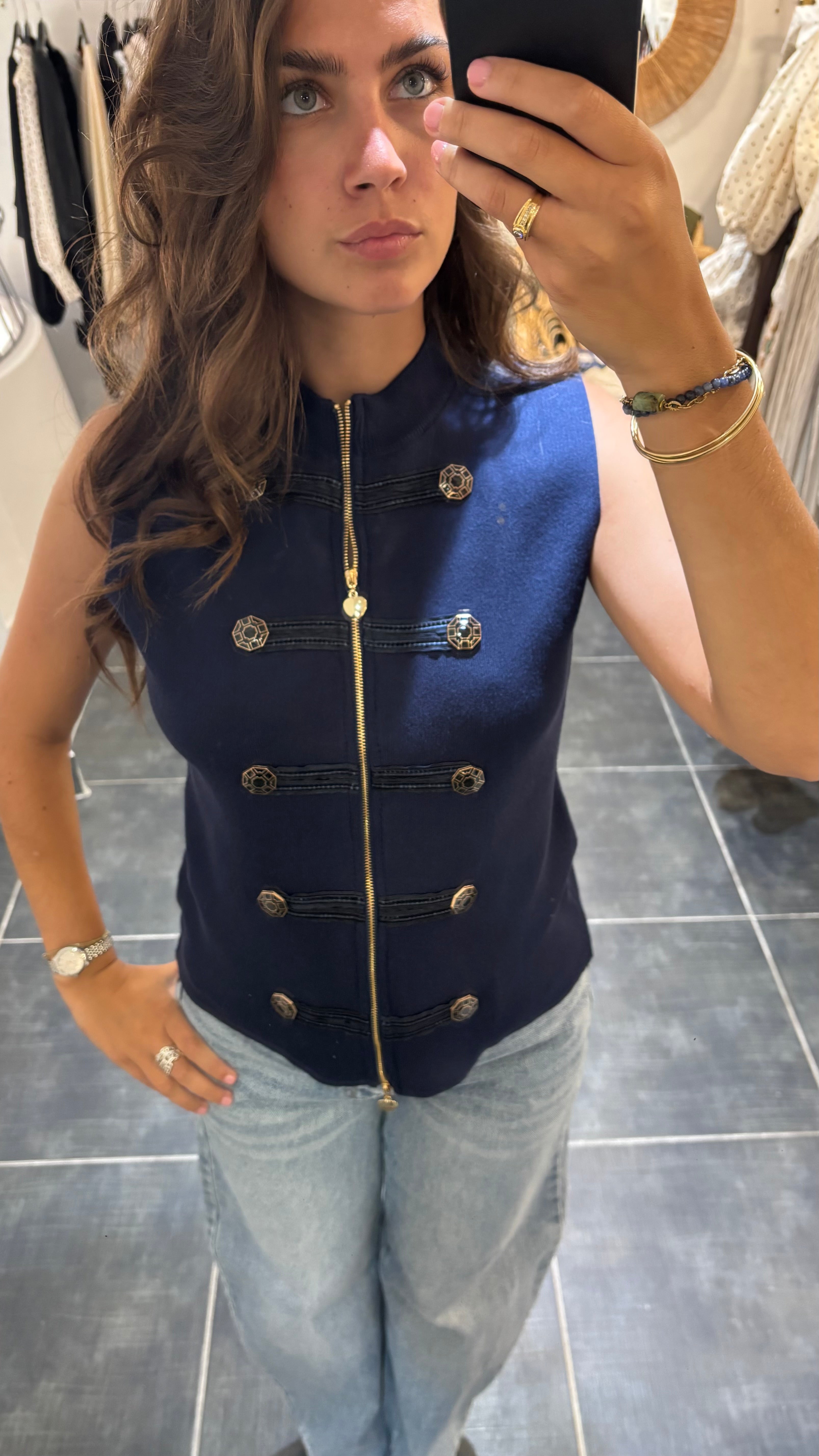 Gilet officier zippé OFF Marine
