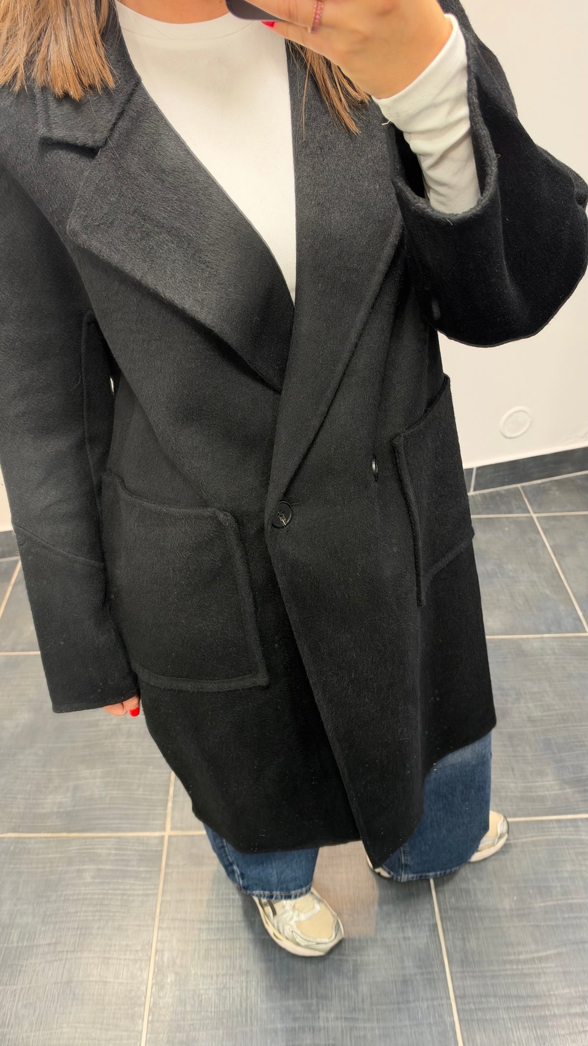 Manteau long en laine LALY Noir