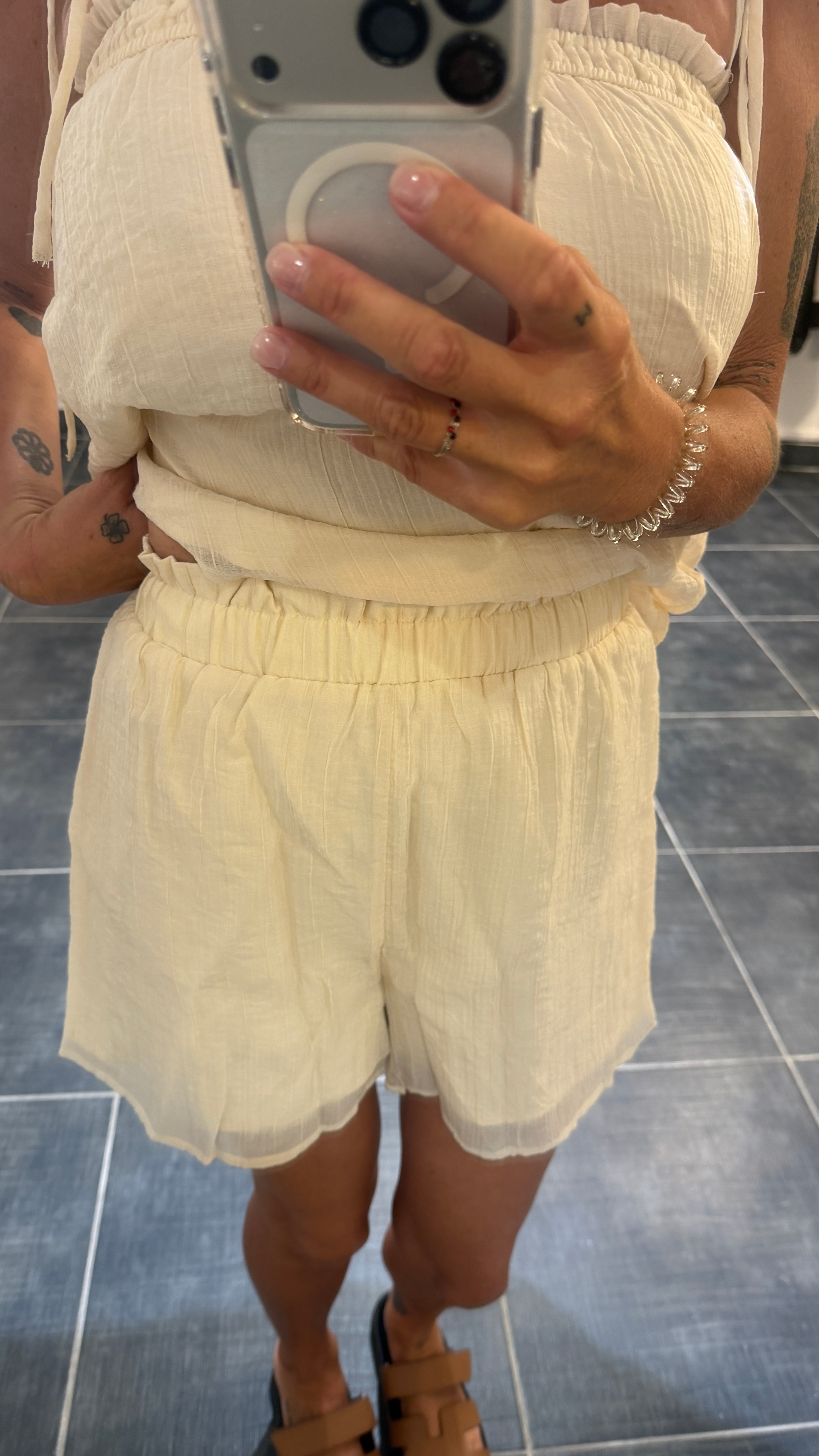 Ensemble Top+Short FLORIAN Ecru