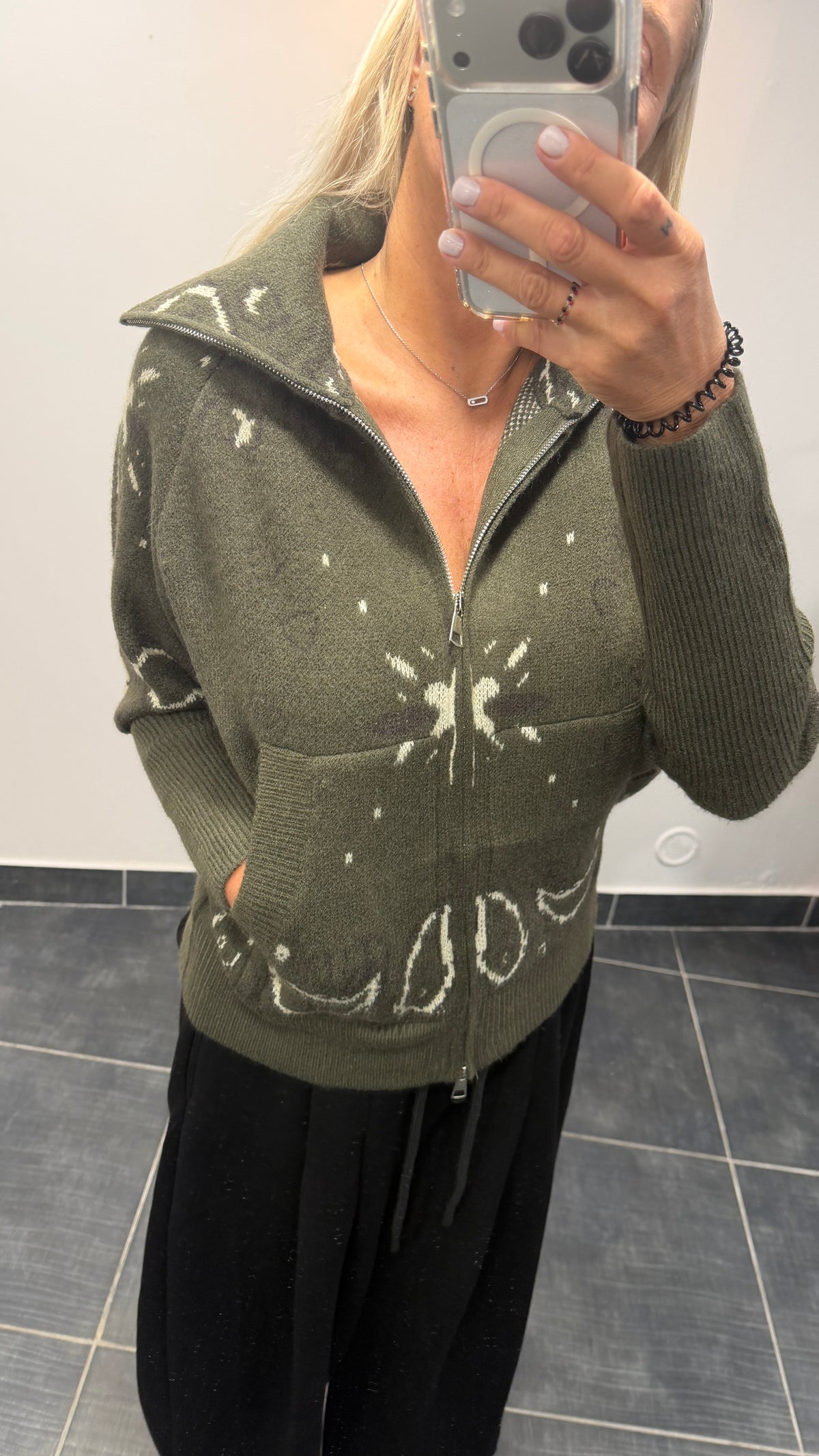 Gilet zippé imprimé Bandana DANA Kaki
