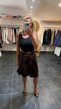 Bermudas Ample à plis BOB Chocolat