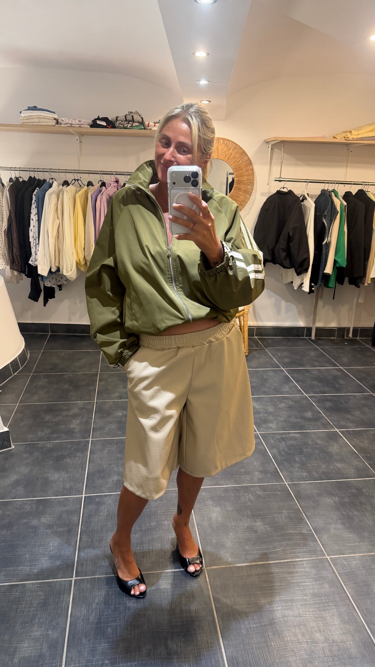 Veste zippée à bandes contrastées ADA Kaki