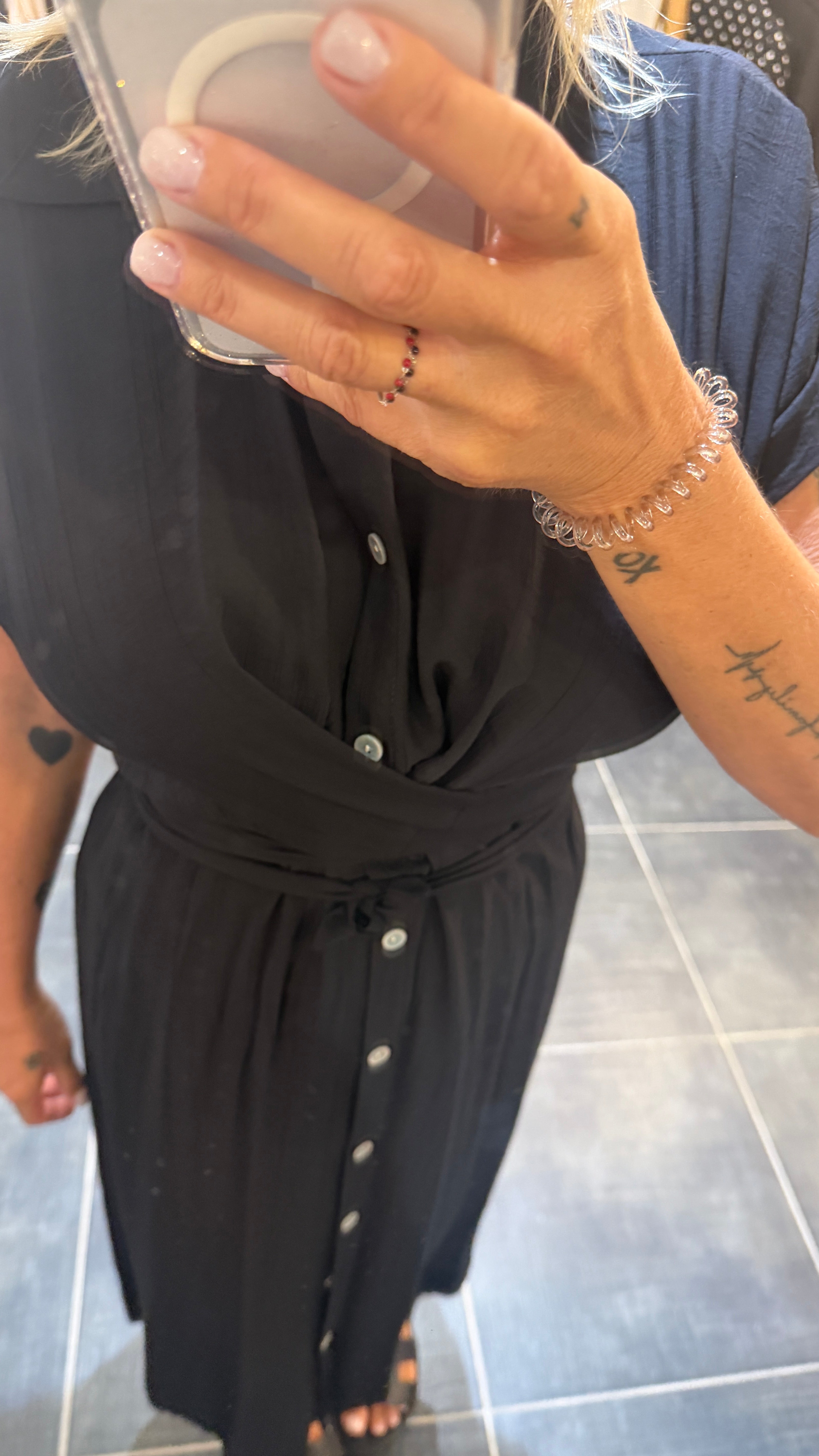 Robe chemise longue ceinturée COPINE Noir