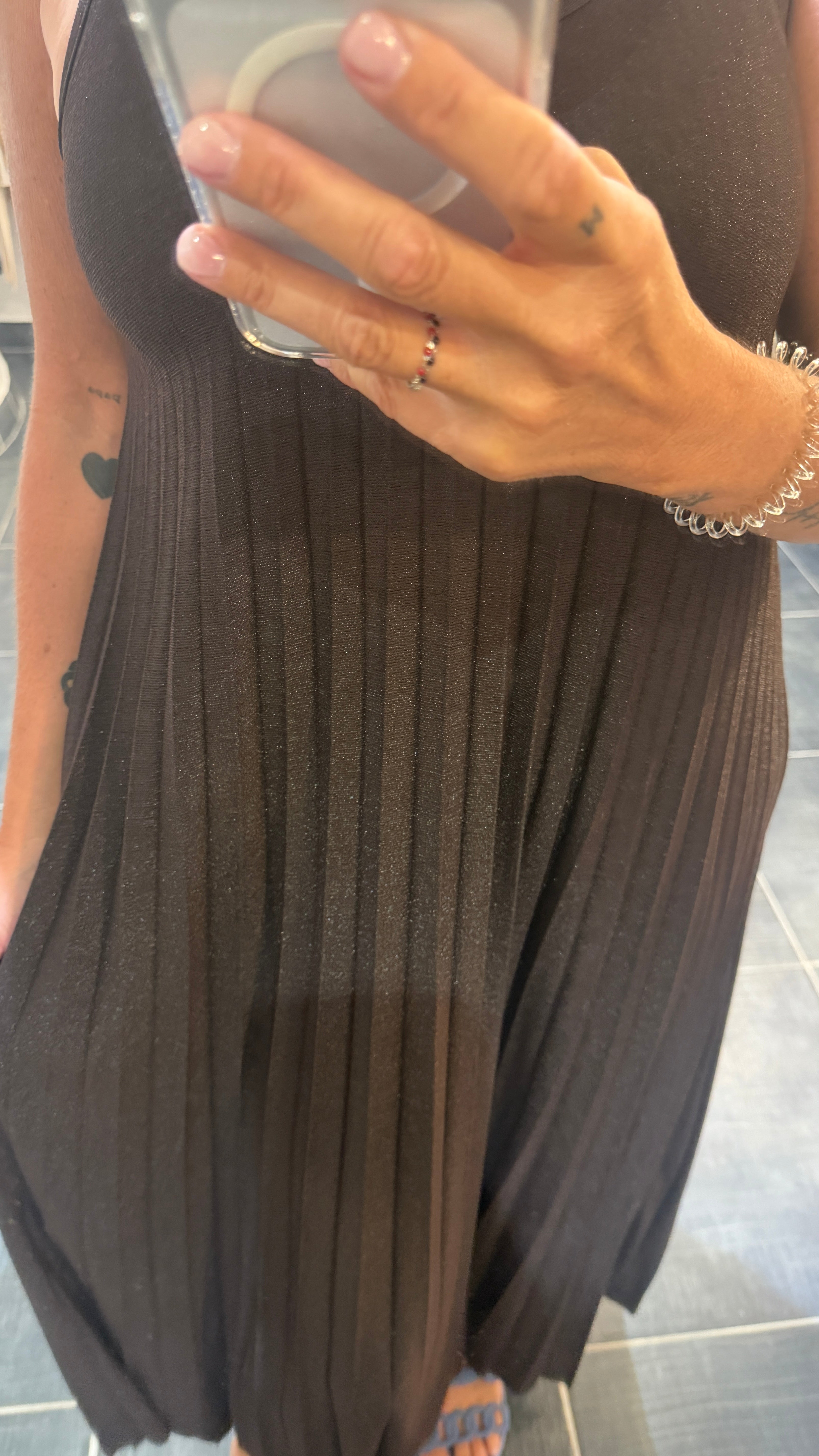 Robe Longue détails lurex MAEVA Chocolat