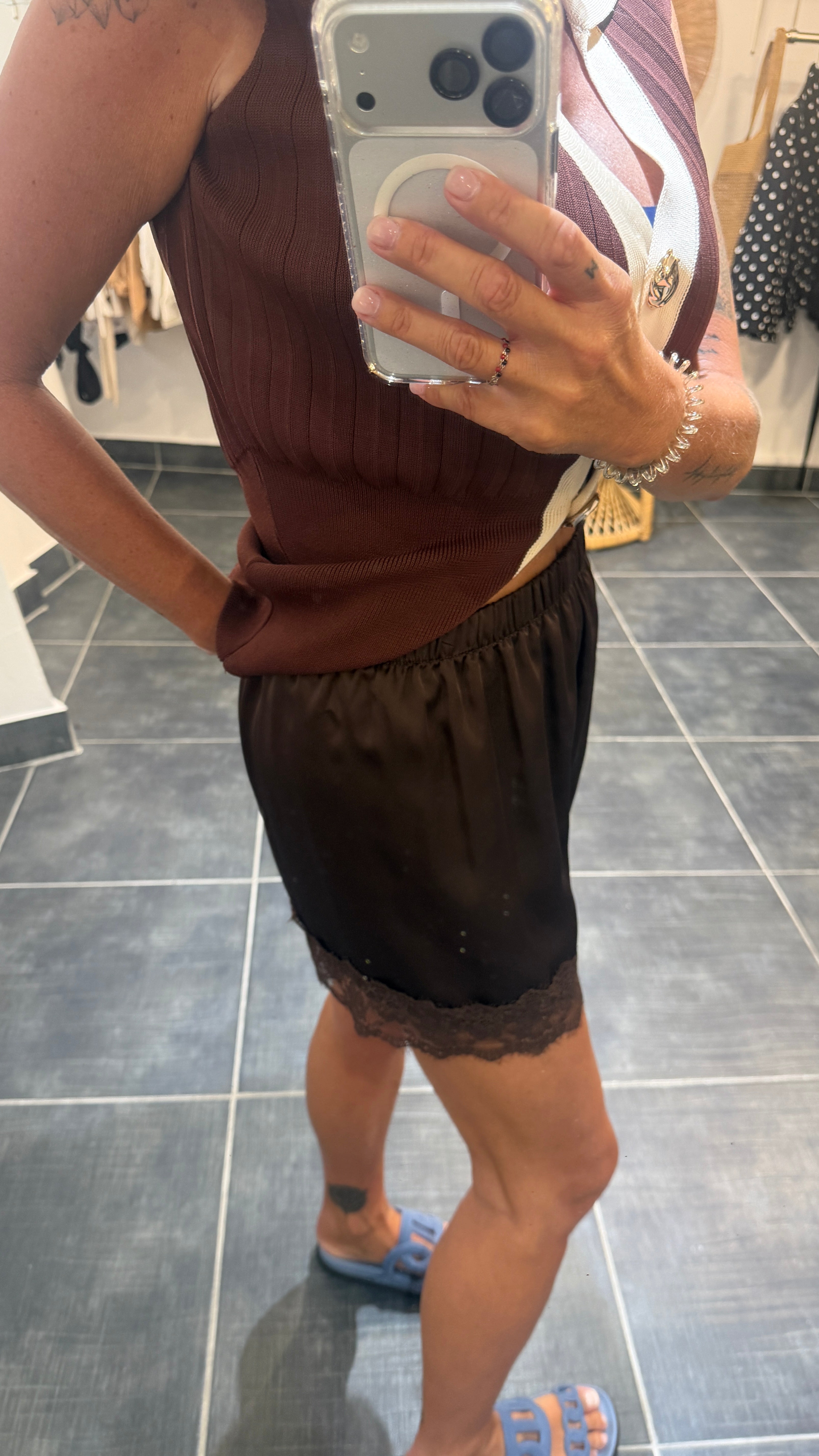 Short satiné FELICIEN Chocolat