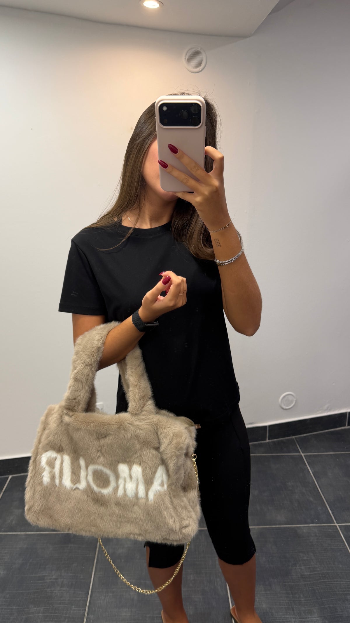 Sac Imitation fourrure DULCE Taupe