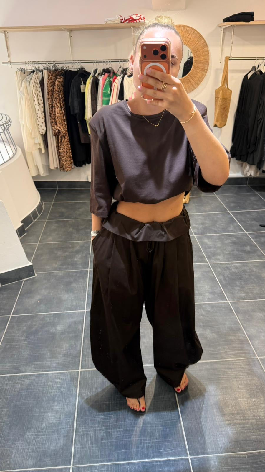 Pantalon resserré aux chevilles TILIO Chocolat
