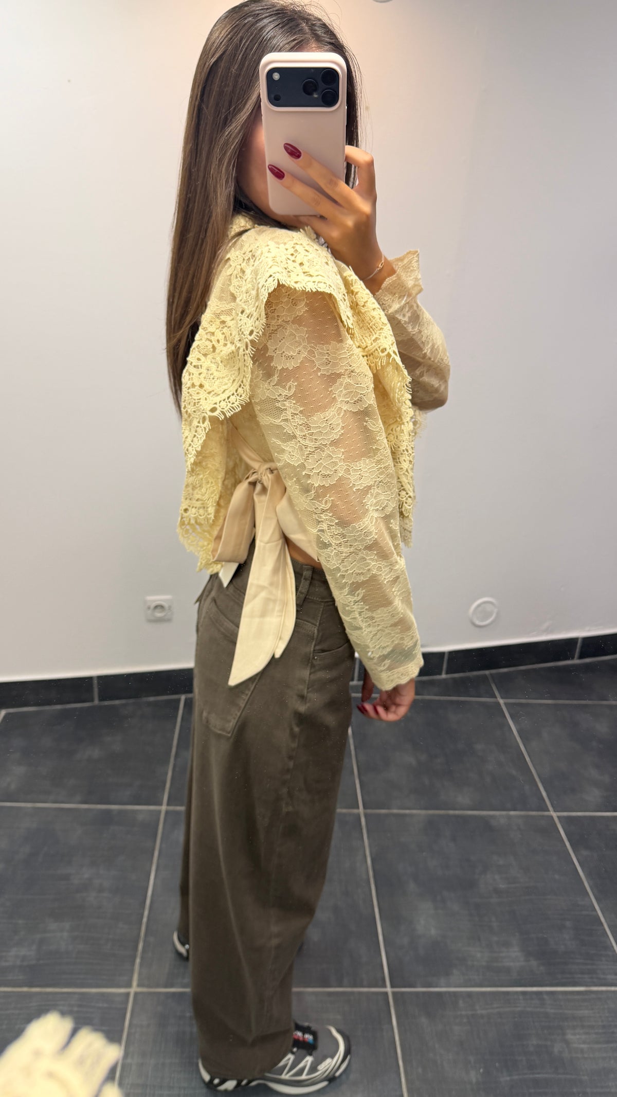Top en dentelle TALULA Beige
