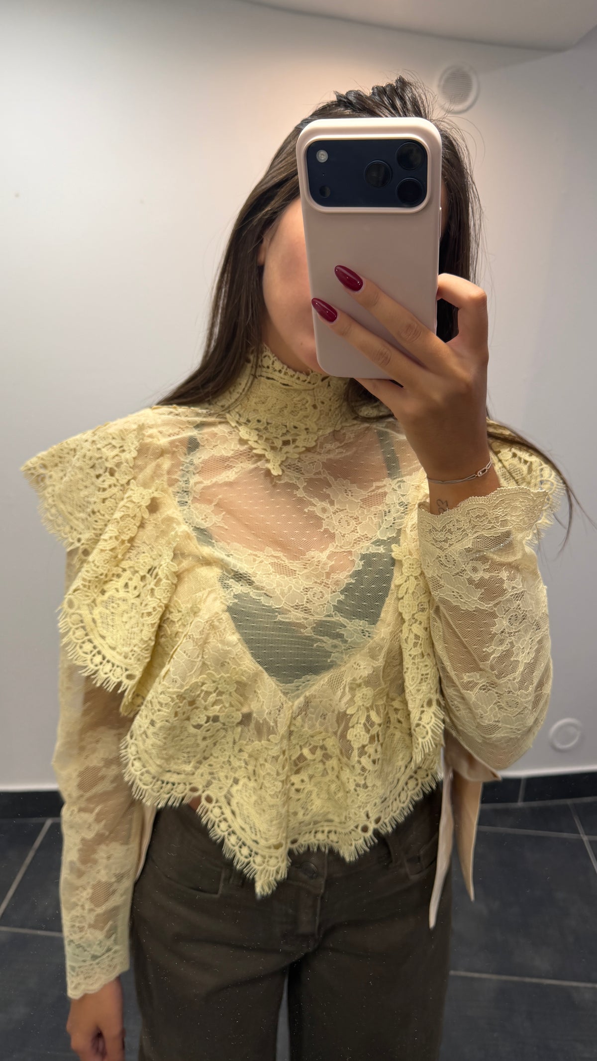 Top en dentelle TALULA Beige