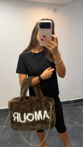 Sac Imitation fourrure DULCE Chocolat
