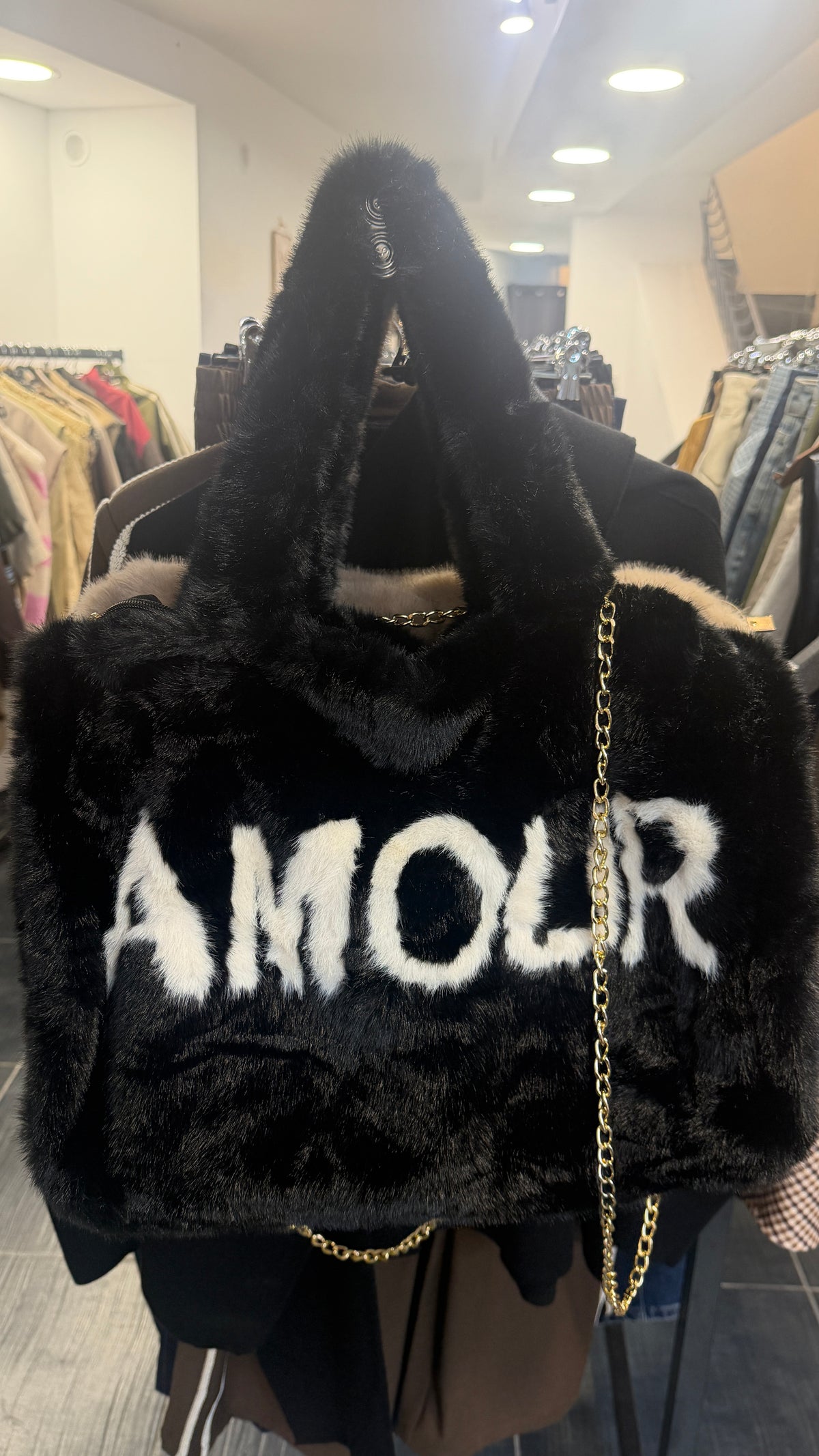 Sac Imitation fourrure DULCE Noir