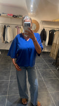 Tee-Shirt en V Oversize VADIM Bleu Roi