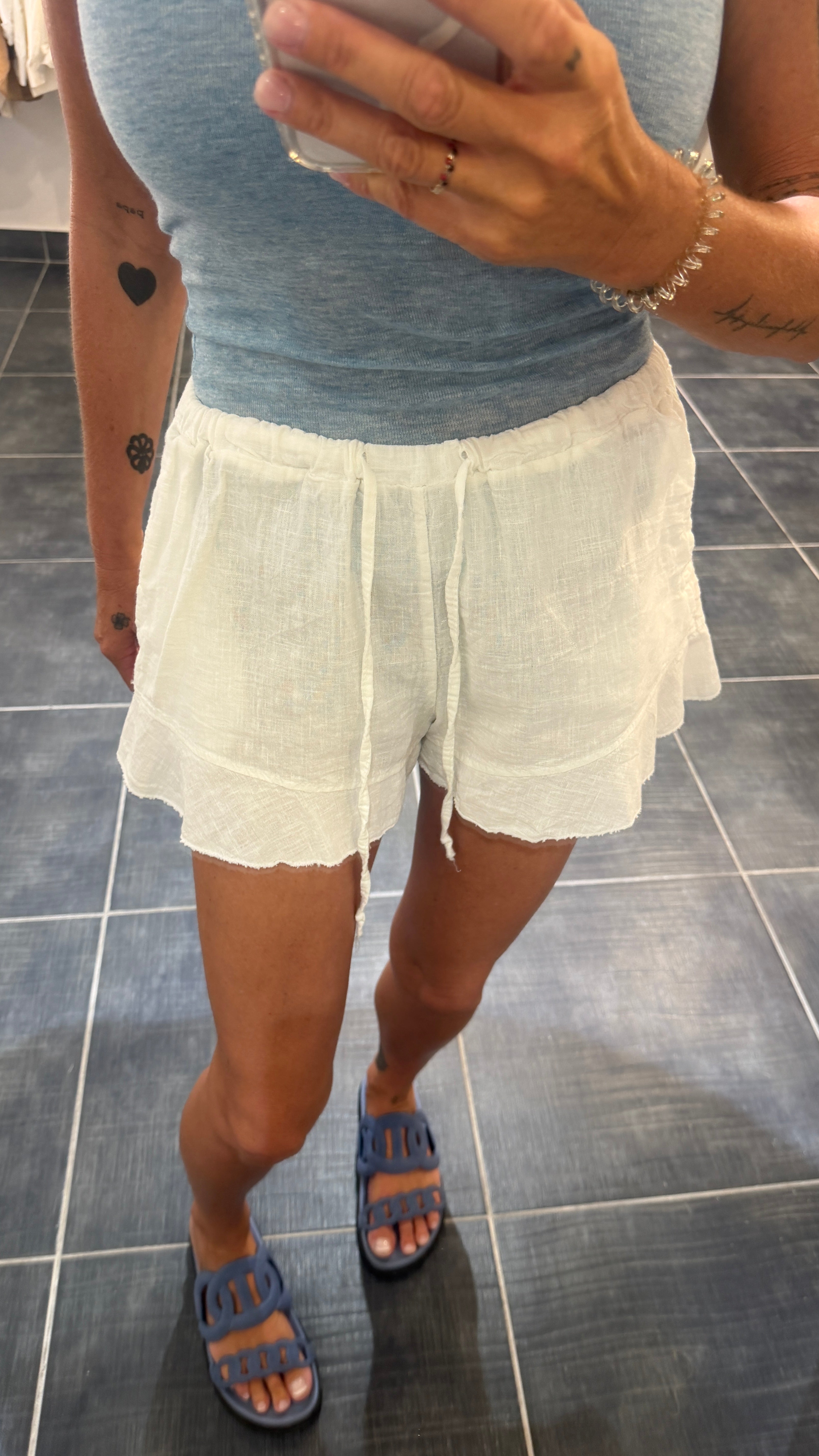 Short Lino Blanc