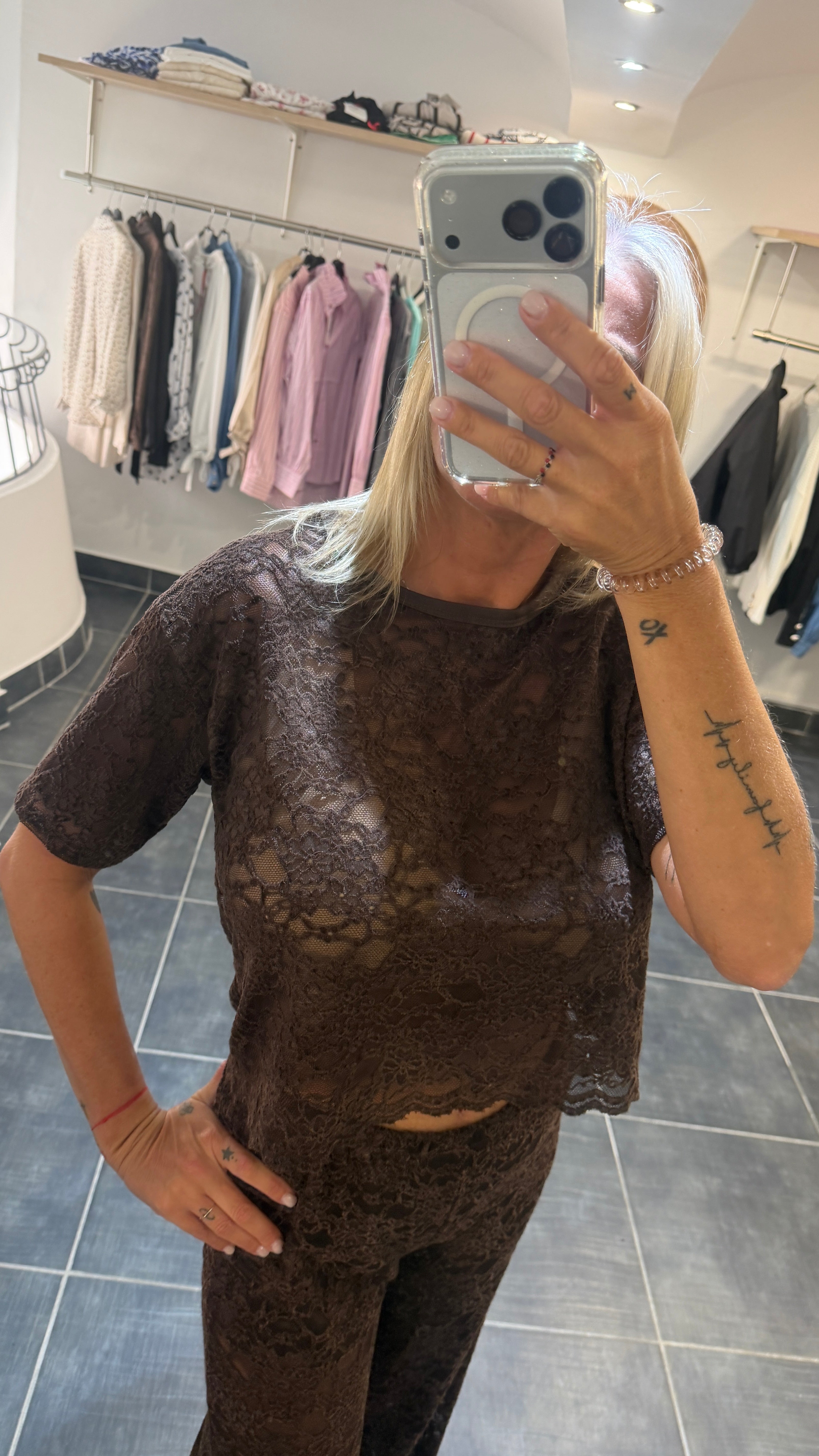 Top dentelle douceur JULIETTE Chocolat