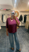 Tee-Shirt en V Oversize VADIM Bordeaux