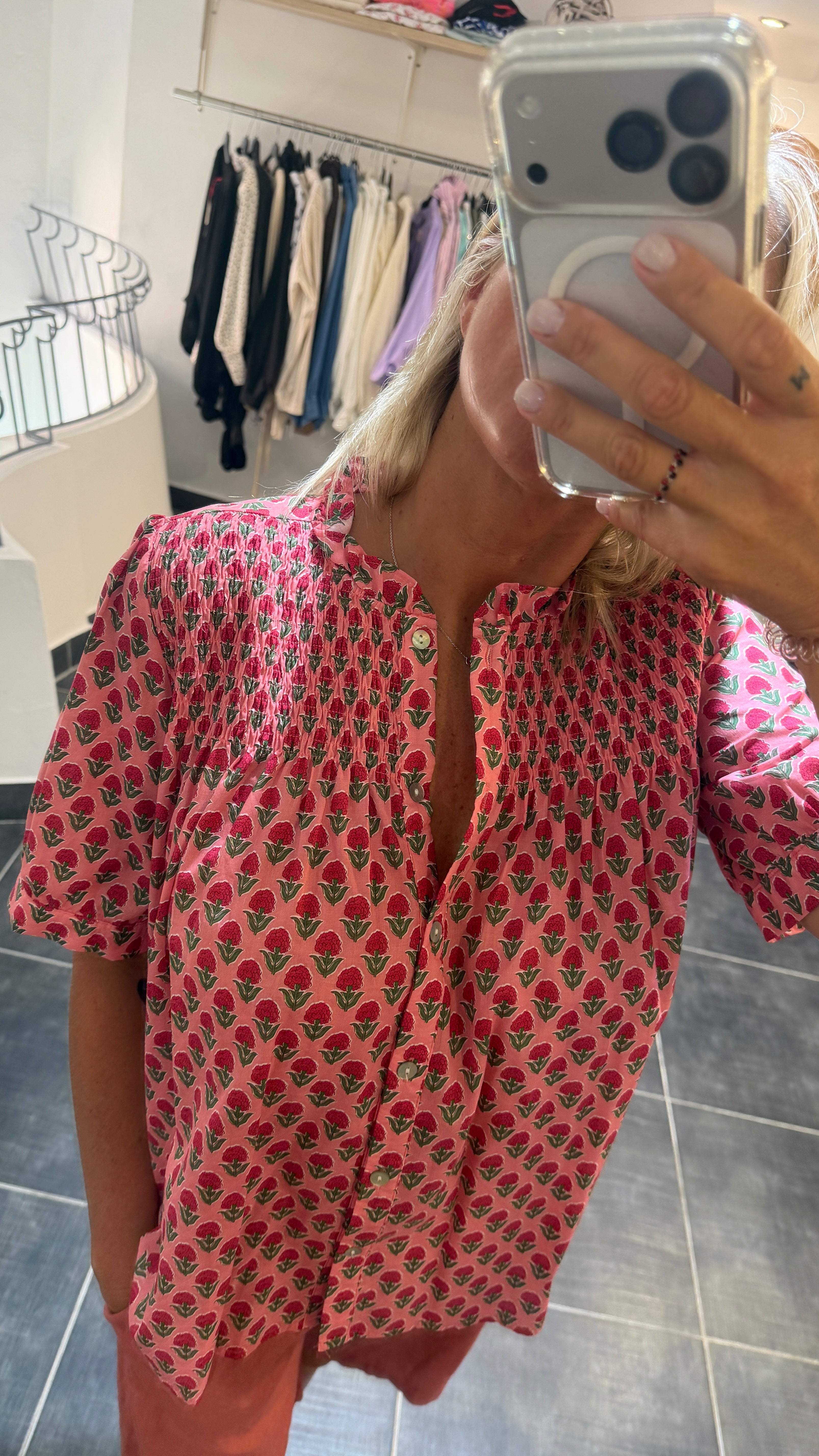 Chemise imprimé fleuri CHARLIZE Rose