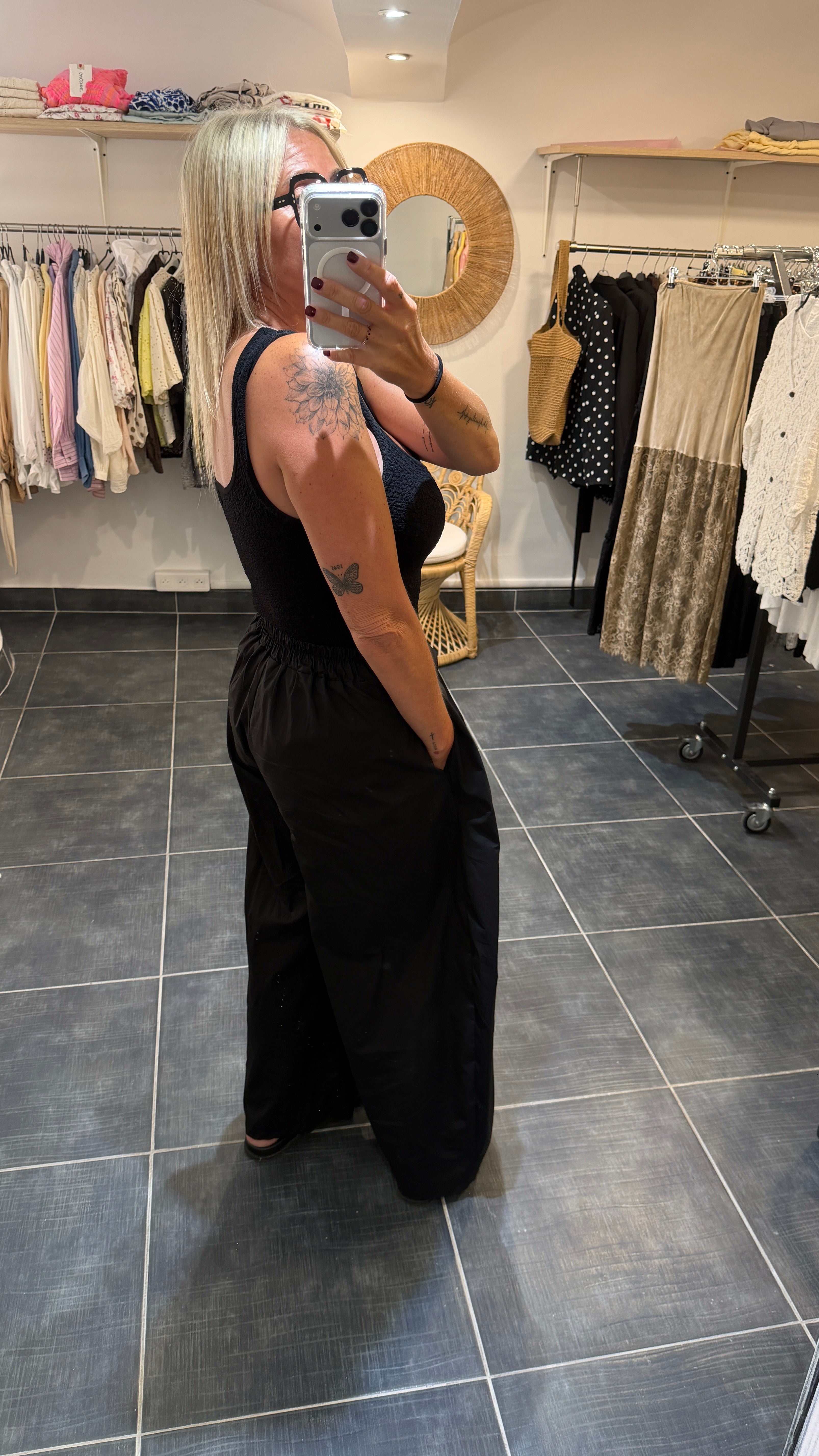 Pantalon Large à plis ROBERT Noir