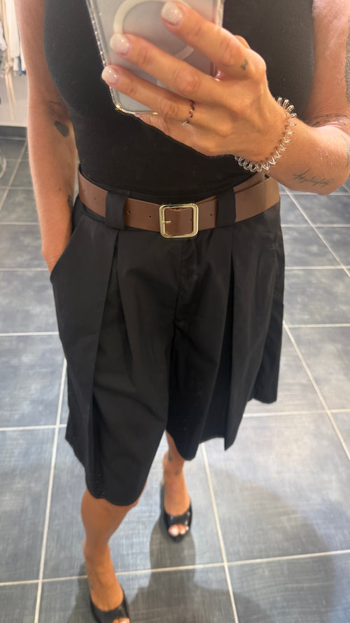 Bermudas Ample à plis BOB Noir
