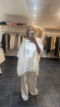Chemise large en longue en broderie anglaise ANIA Blanc
