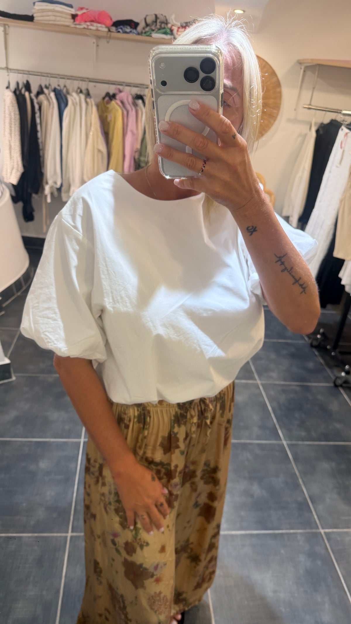 Blouse MC élastiquée BONNIE Blanc