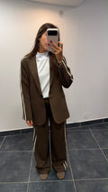 Pantalon à galons FRANCOIS Chocolat