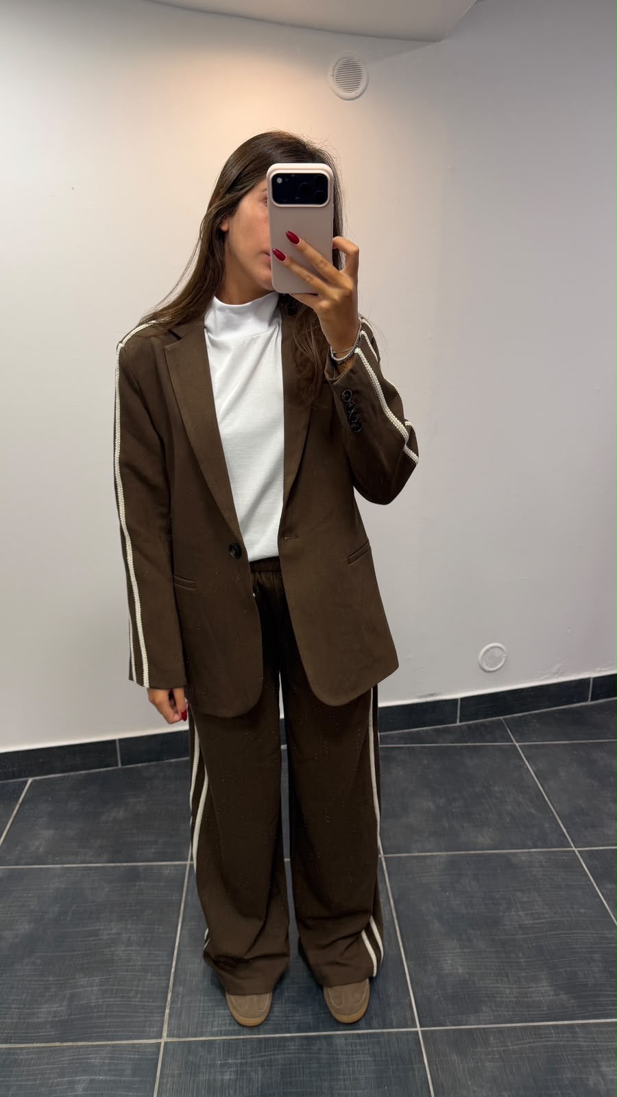 Pantalon à galons FRANCOIS Chocolat
