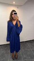 Robe fluide à manches bouffantes MONICA Noir (Copie)