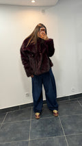 Veste en fausse fourrure LEA Bordeaux