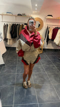 Short Sporty Color Block JACK Beige/Choco/Bordeaux