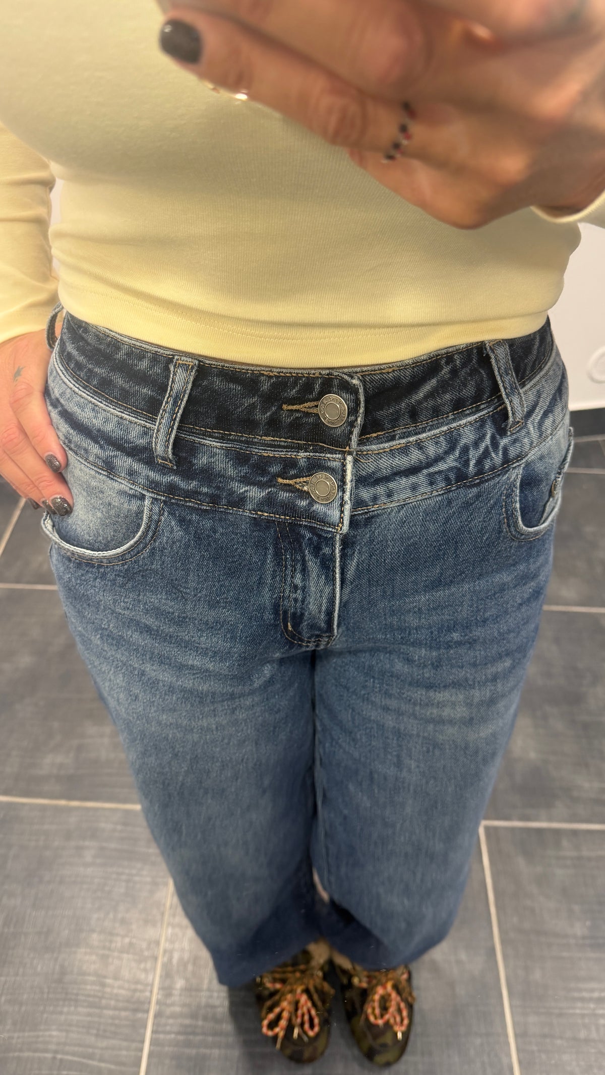 Jean droit taille haute NICK Bleu