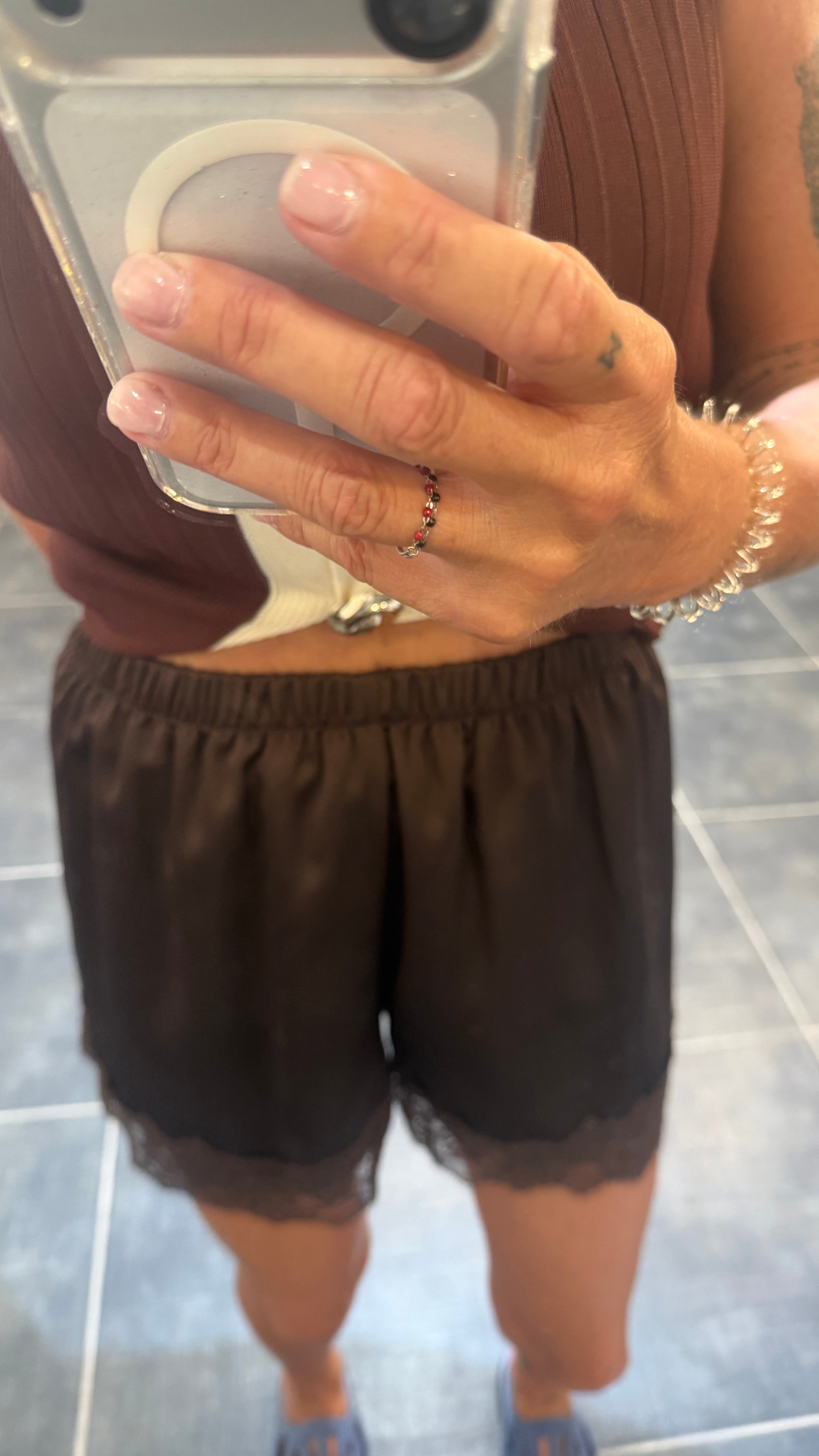 Short satiné FELICIEN Chocolat