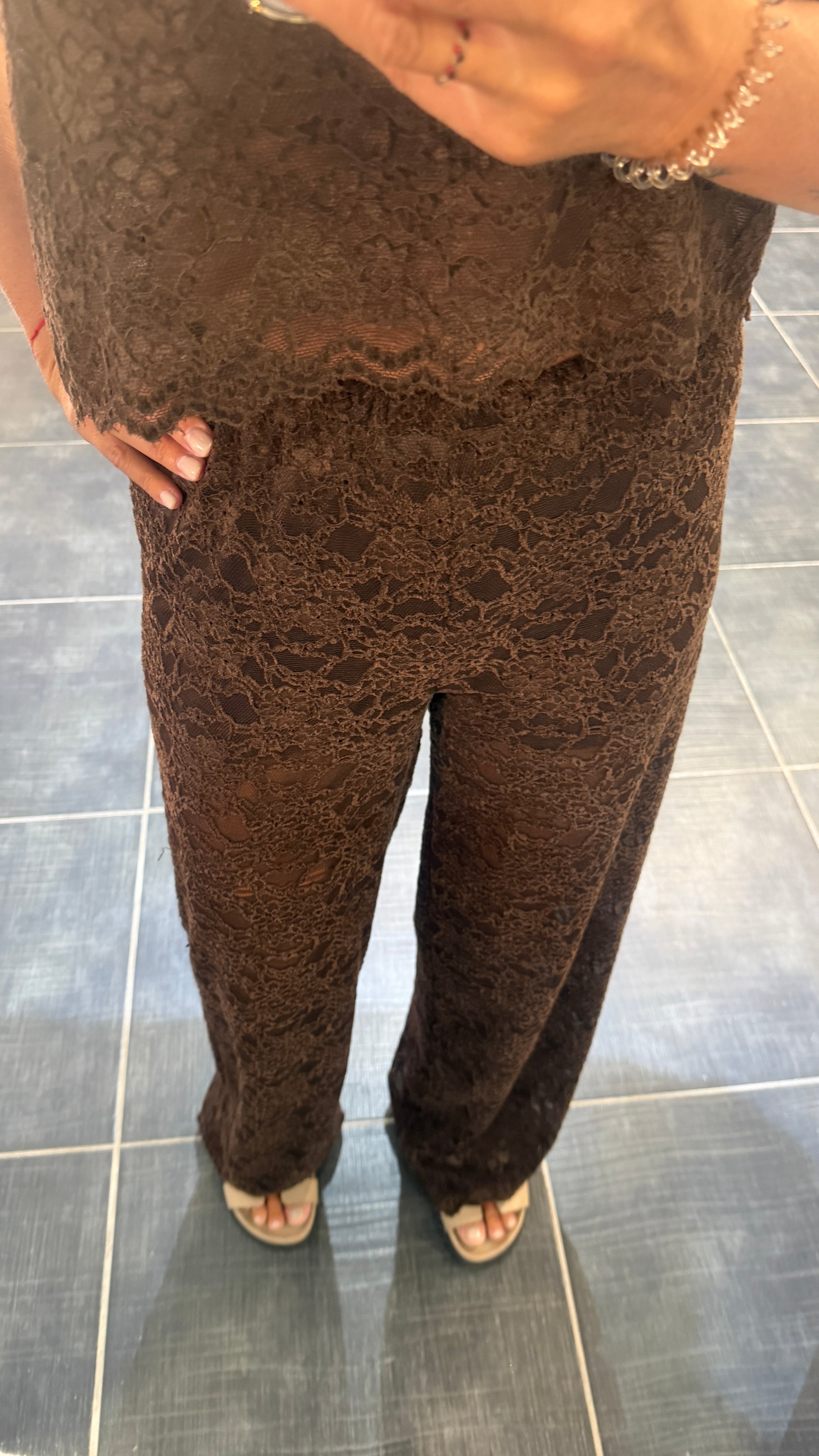 Pantalon Dentelle Douceur JULES Chocolat