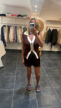 Short satiné FELICIEN Chocolat
