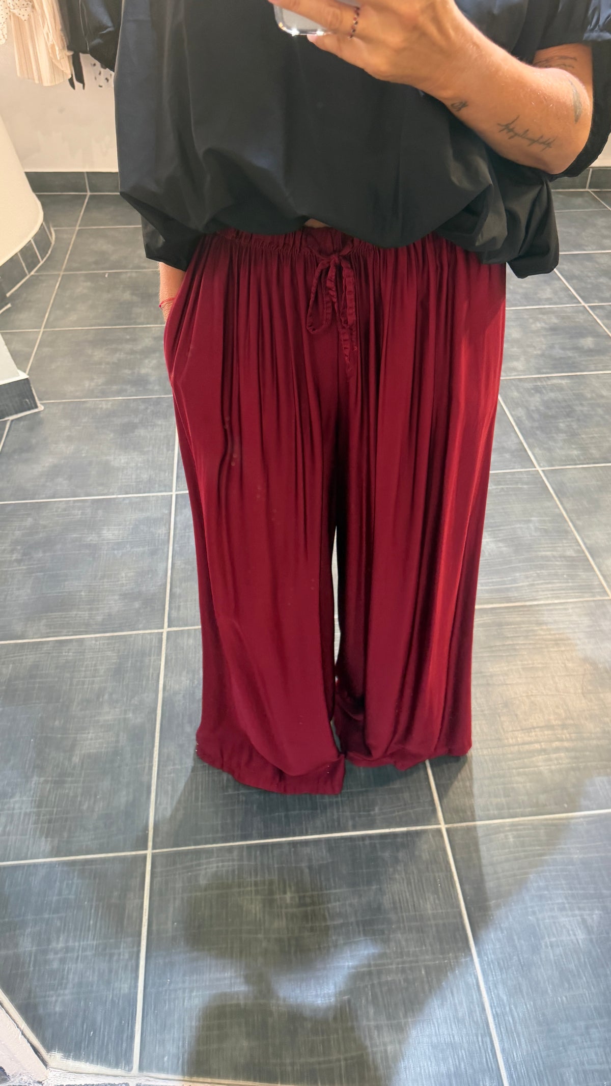 Pantalon ample et fluide OLAF Bordeaux