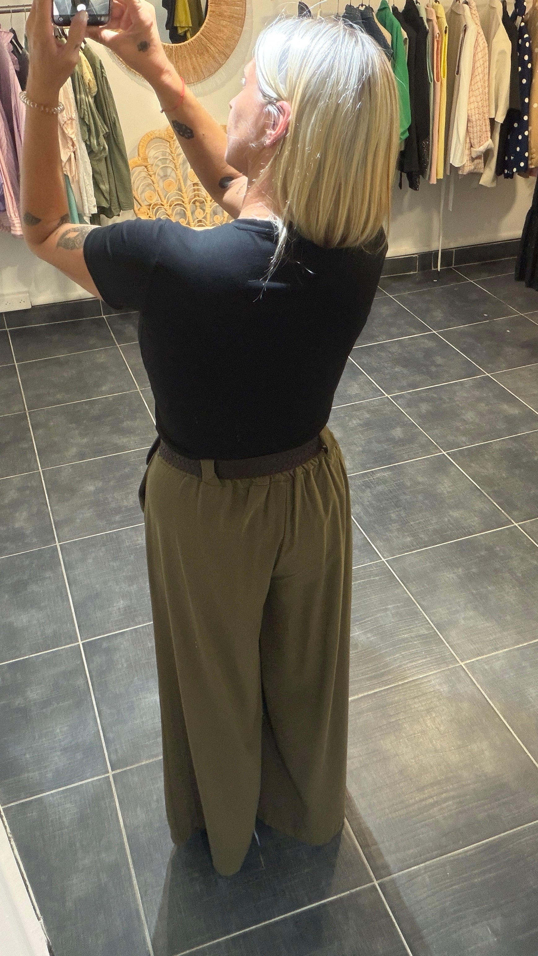 Pantalon large LEE Kaki