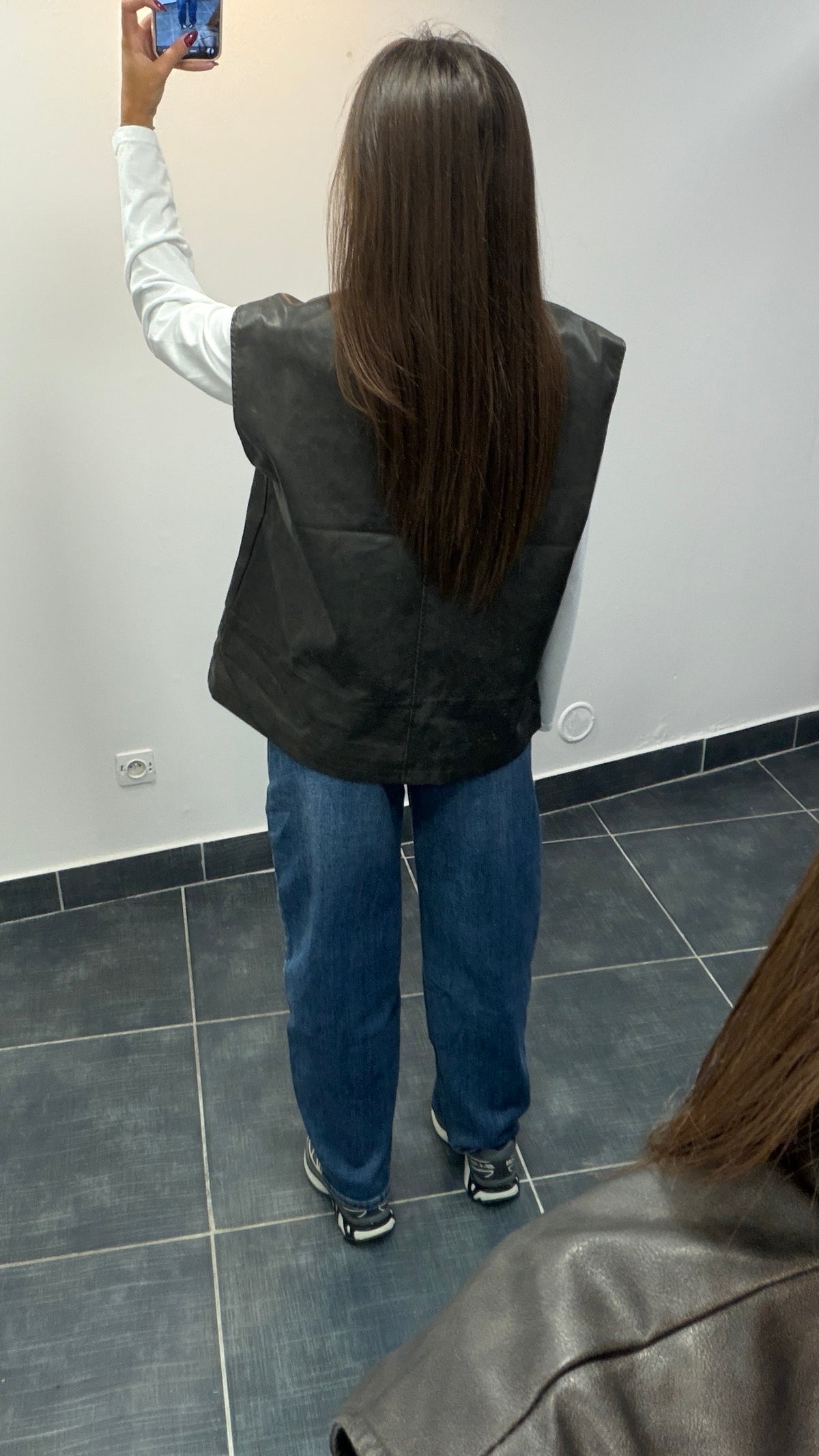 Veste sans manches similicuir KENNY Noir vieilli