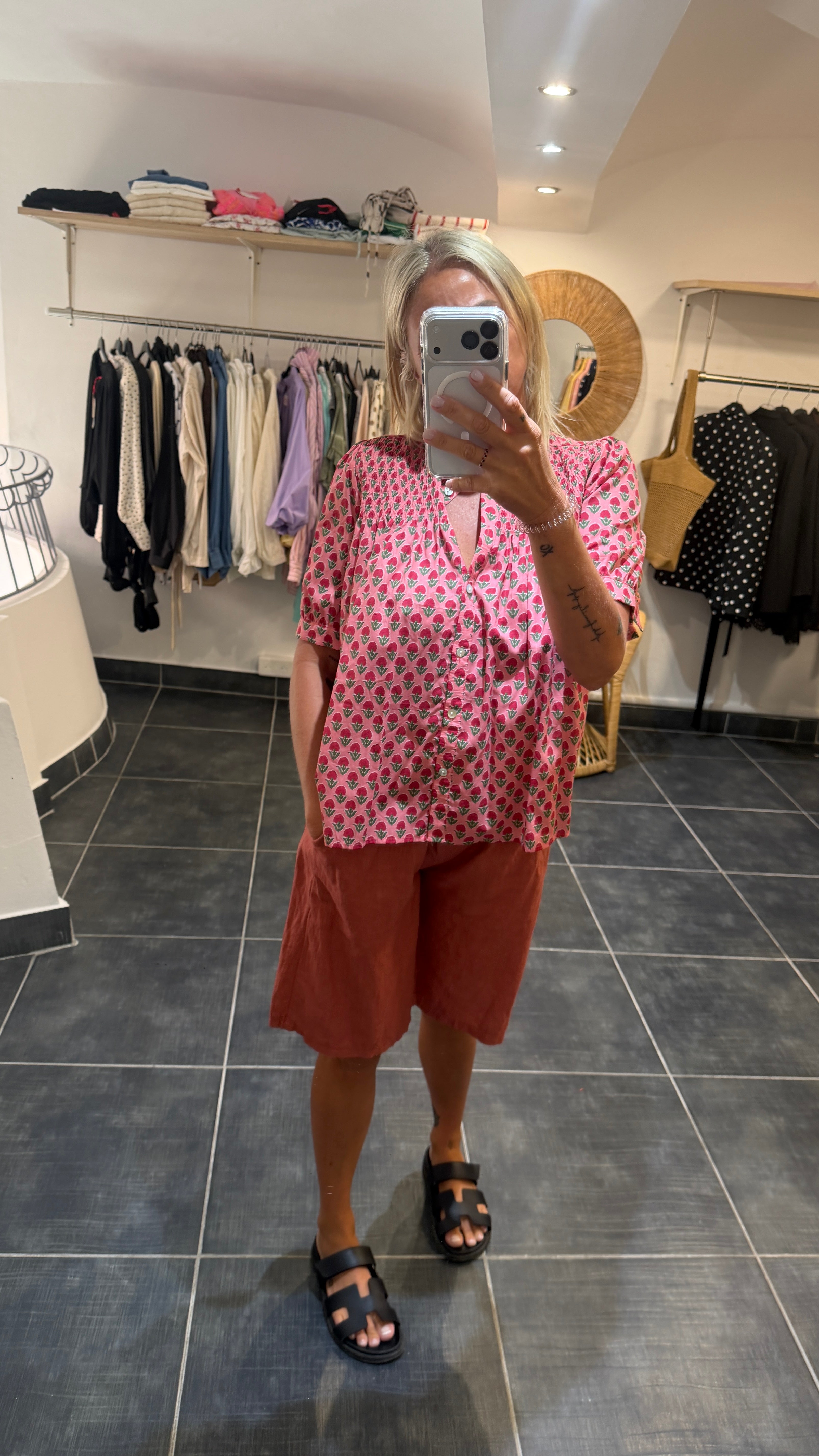 Chemise imprimé fleuri CHARLIZE Rose