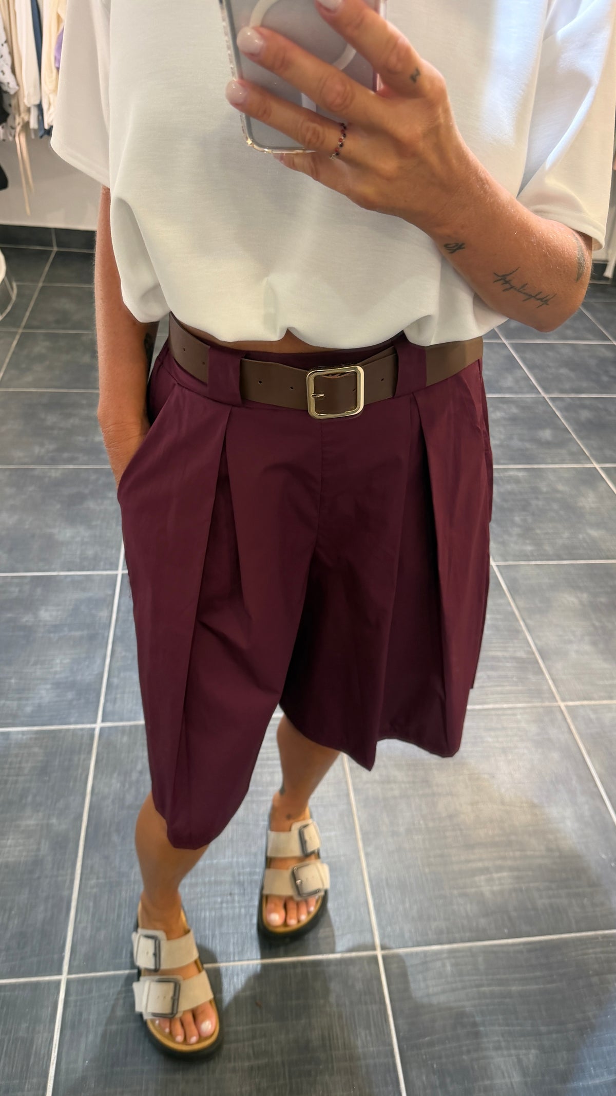 Bermudas Ample à plis BOB Bordeaux