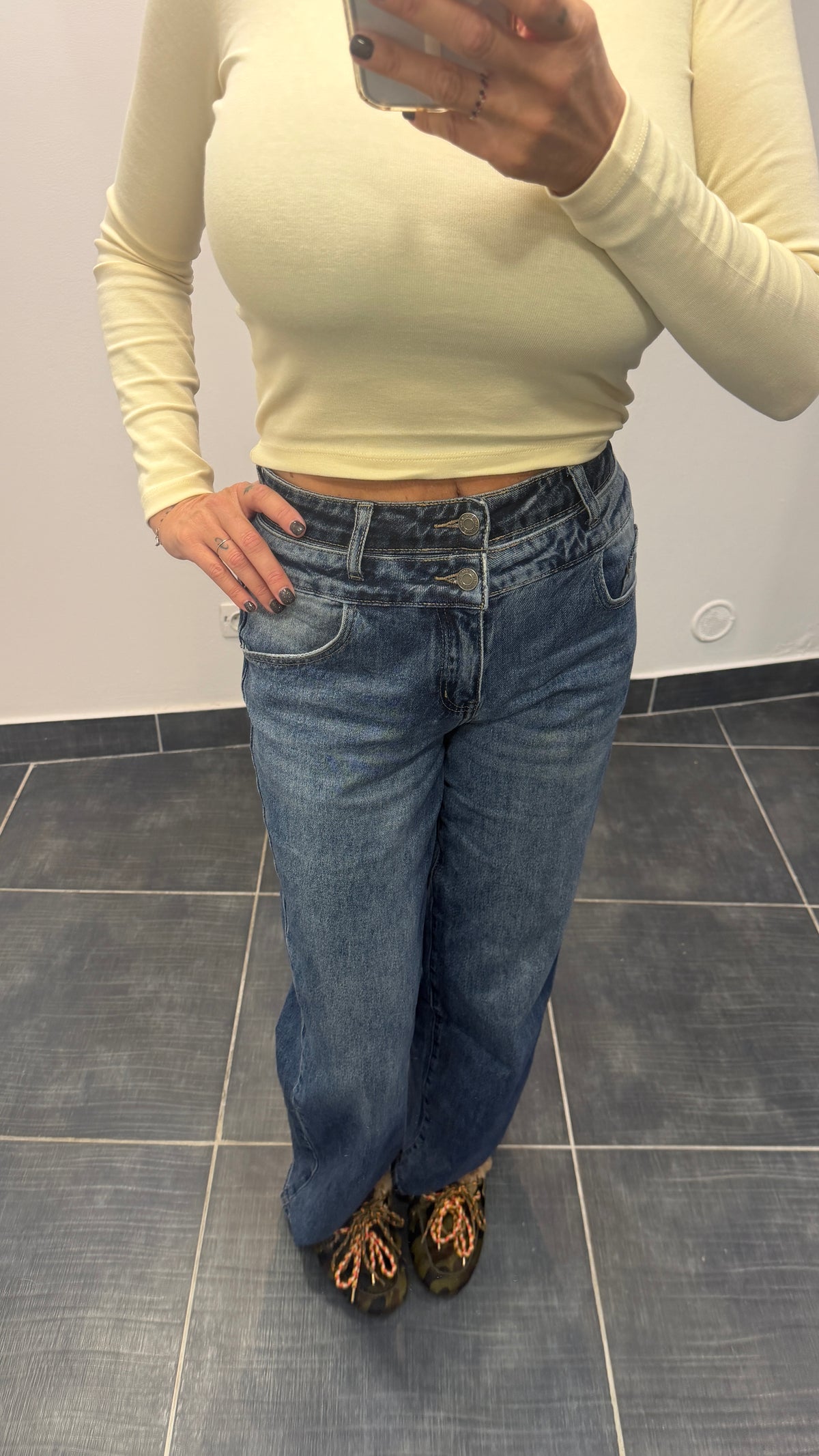 Jean droit taille haute NICK Bleu