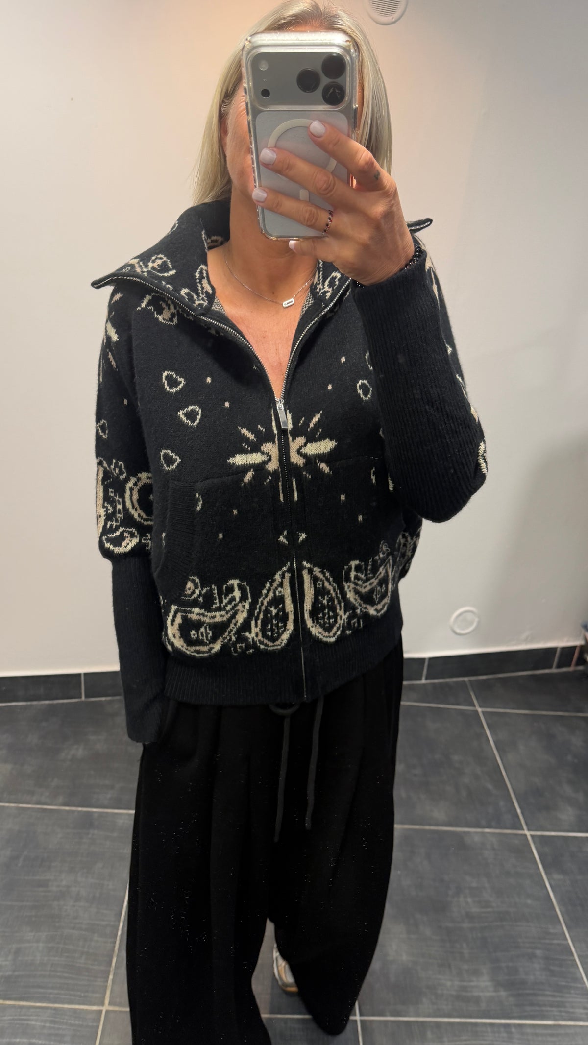 Gilet zippé imprimé Bandana DANA Noir