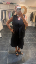 Gilet Tailleur sans manches avec surpiqûres PASQUA Noir
