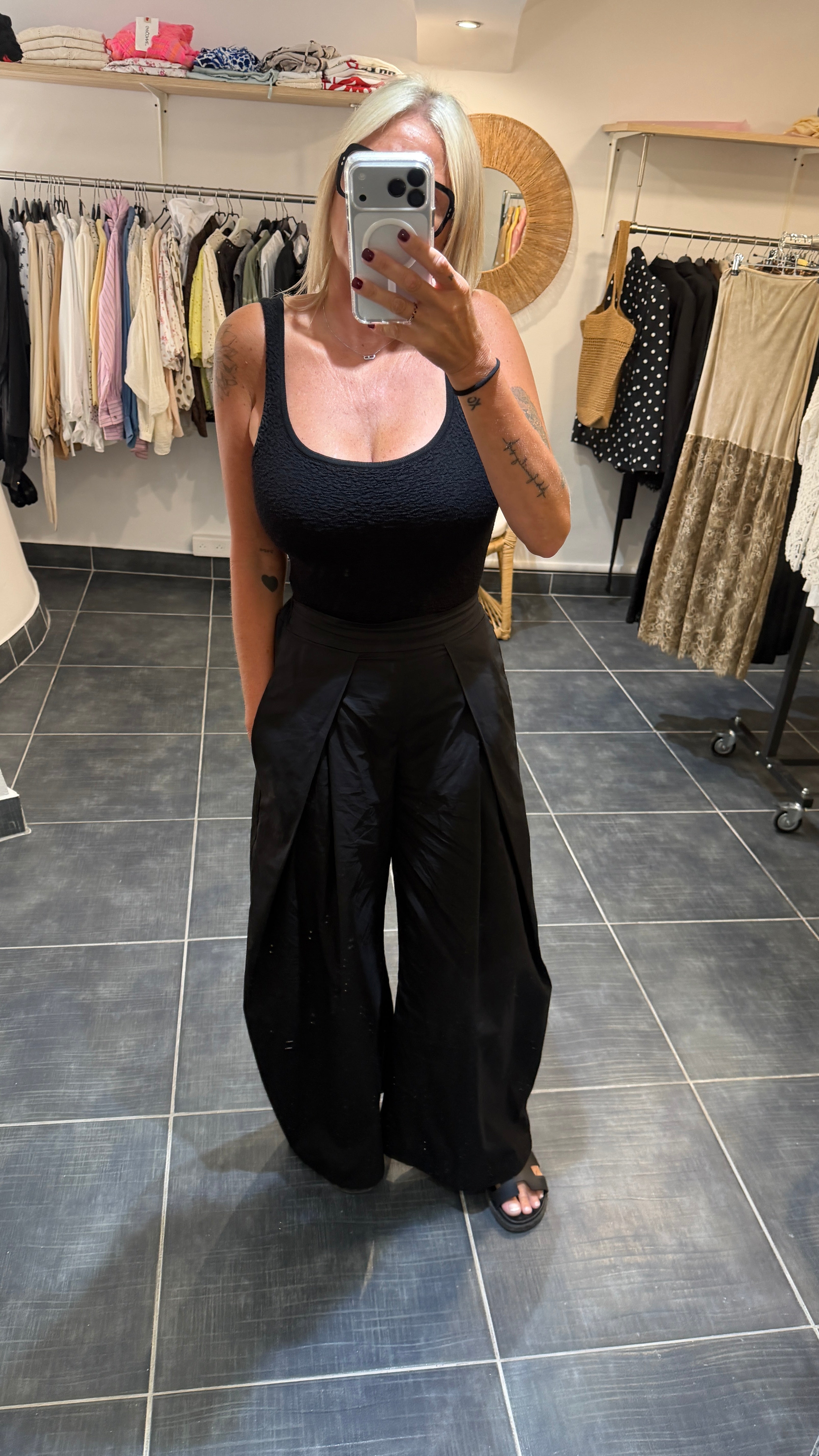 Pantalon Large à plis ROBERT Noir
