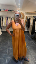 Robe Longue détails lurex MAEVA Orange