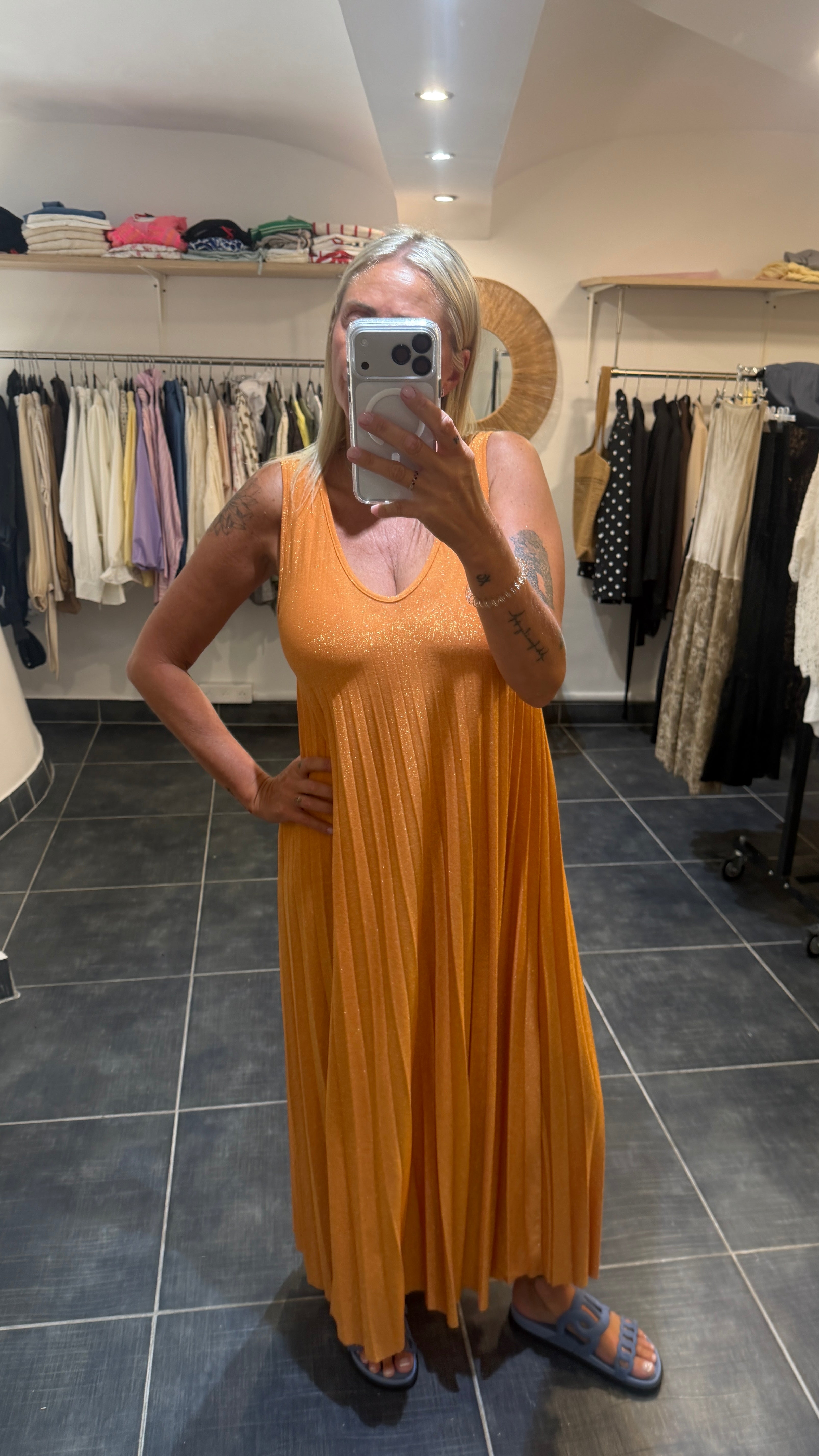 Robe Longue détails lurex MAEVA Orange