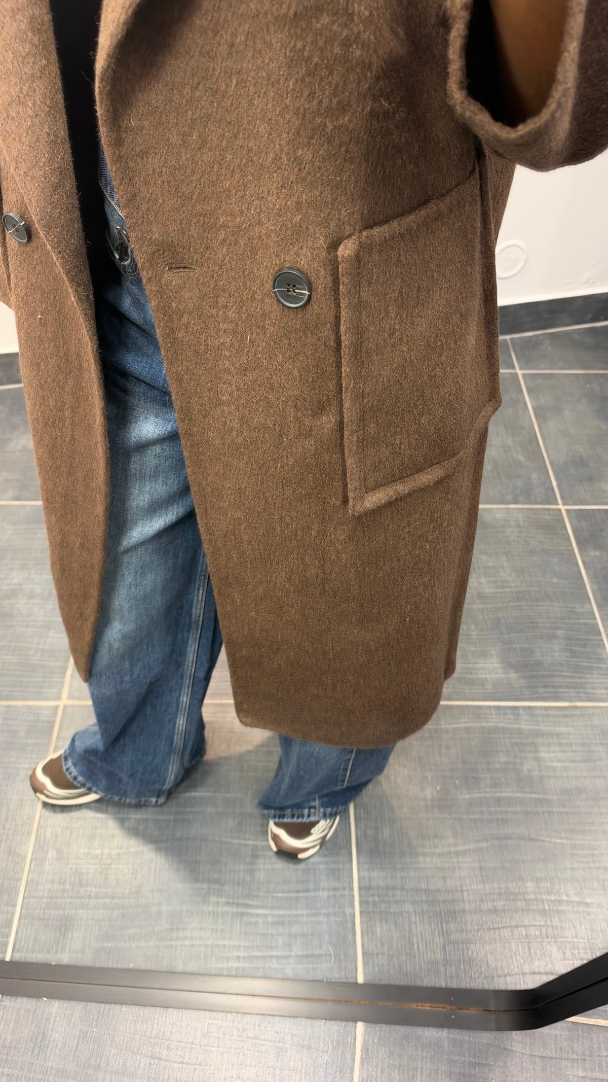 Manteau long en laine LALY Chocolat