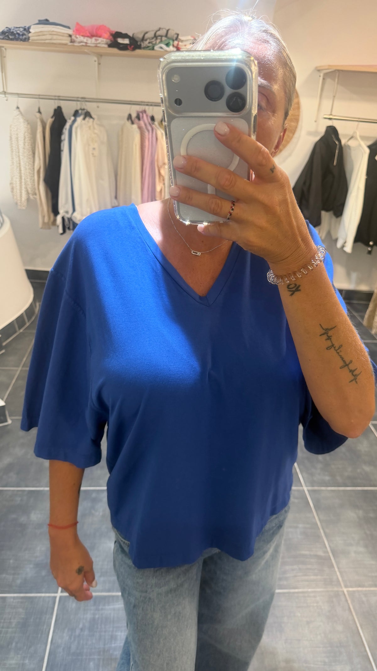 Tee-Shirt en V Oversize VADIM Bleu Roi