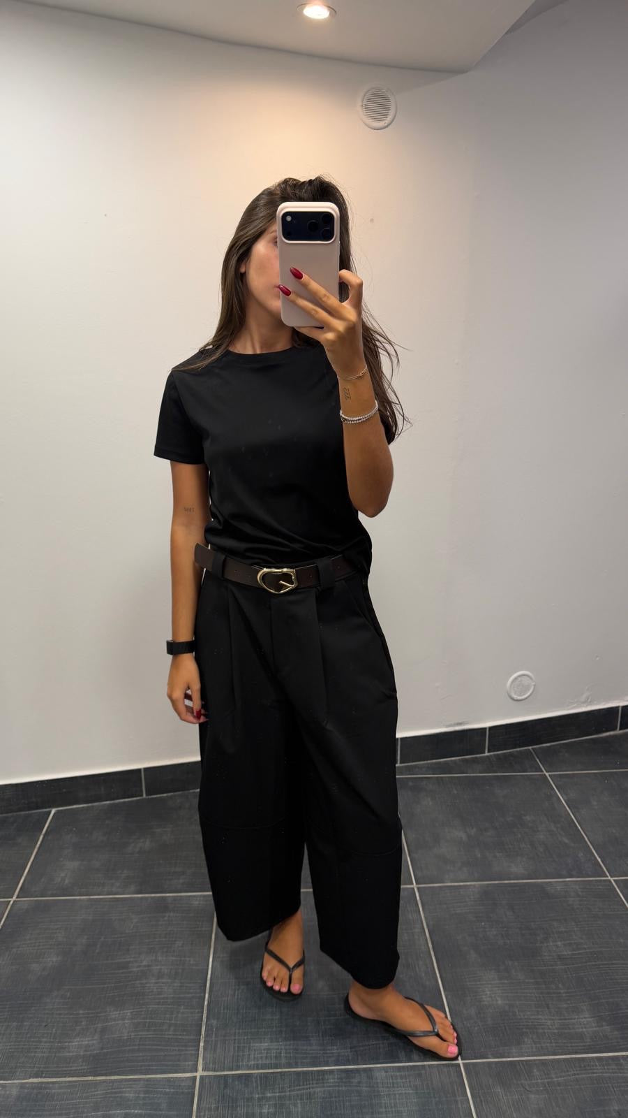 Pantalon structuré 7/8 CHUCK Noir