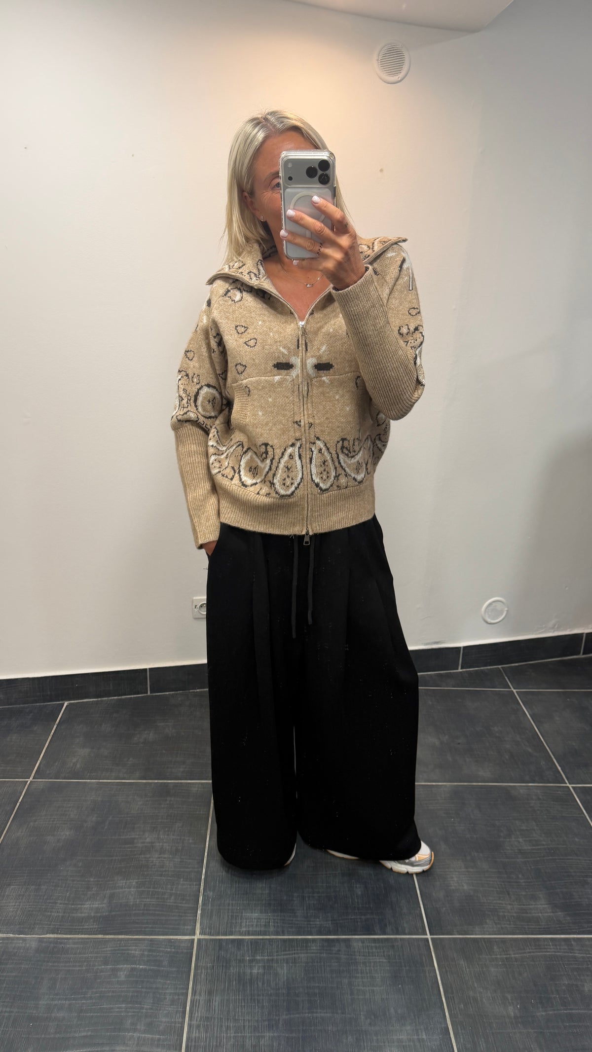 Gilet zippé imprimé Bandana DANA Beige