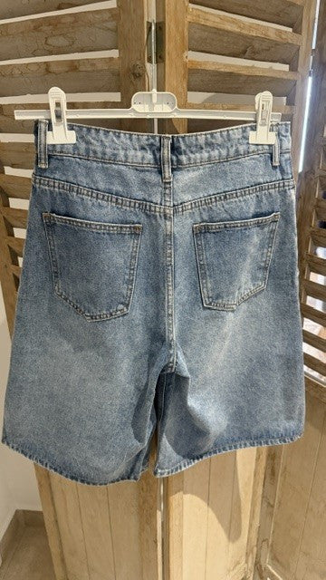 Bermudas en Jean asymétrique JORIS Bleu