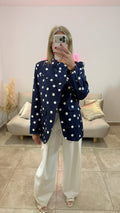 Blazer Croisé à Pois ANAÏS Marine